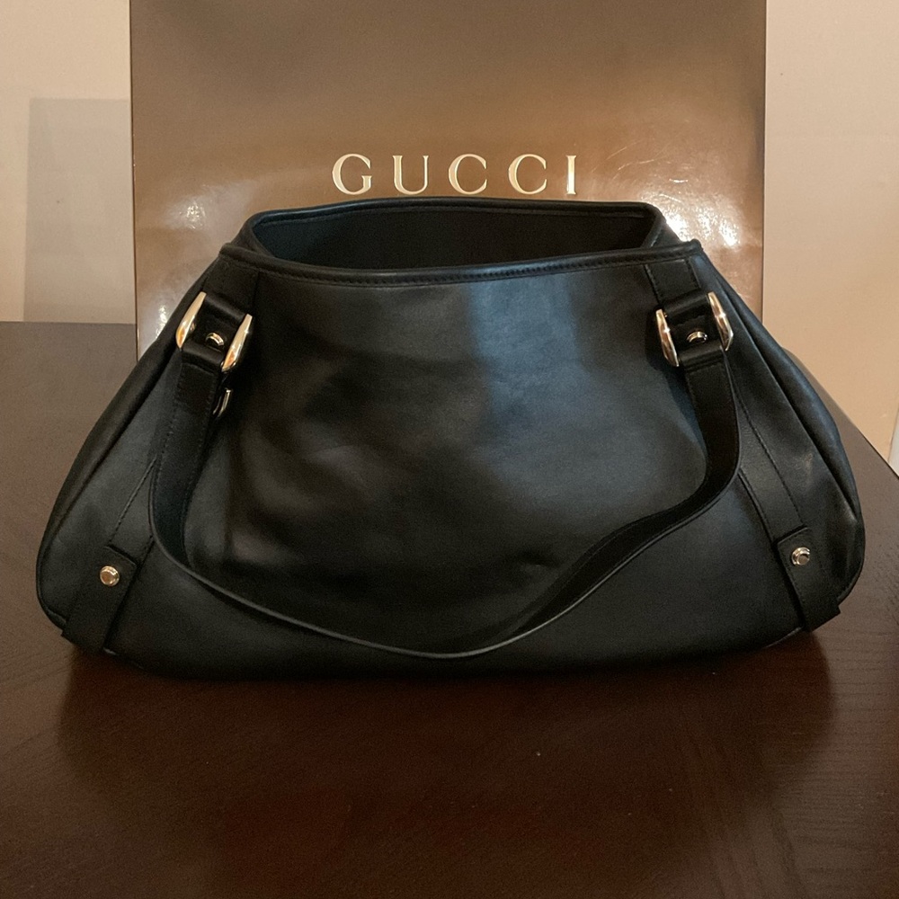 Auth Gucci La Storia GG Soft Leather Medium Tote